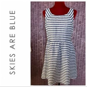 Blue & White Striped “Alice” Sleeveless Dress